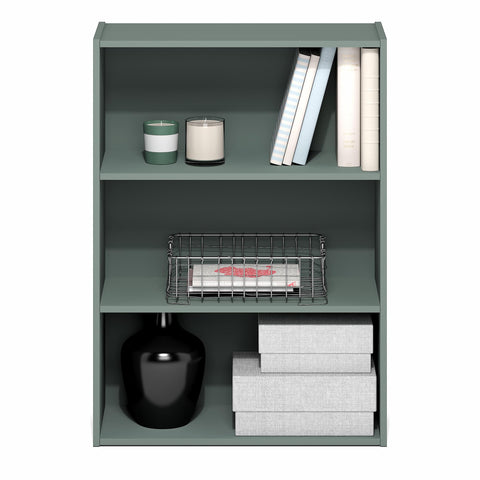 Furinno Pasir book shelf side profile showing slim depth for tight corners