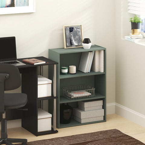 Furinno Pasir book shelf top surface used for decor and plants in a neat home office