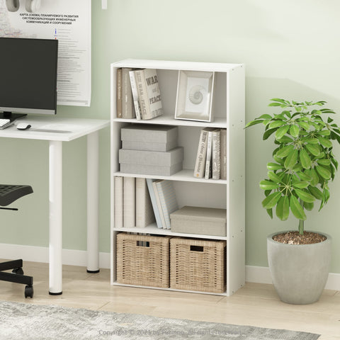 Furinno PASIR book shelf white finish adds a clean versatile look for any room.
