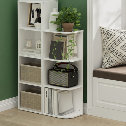 Furinno PASIR white bookcase built with FSC-certified materials for durability.