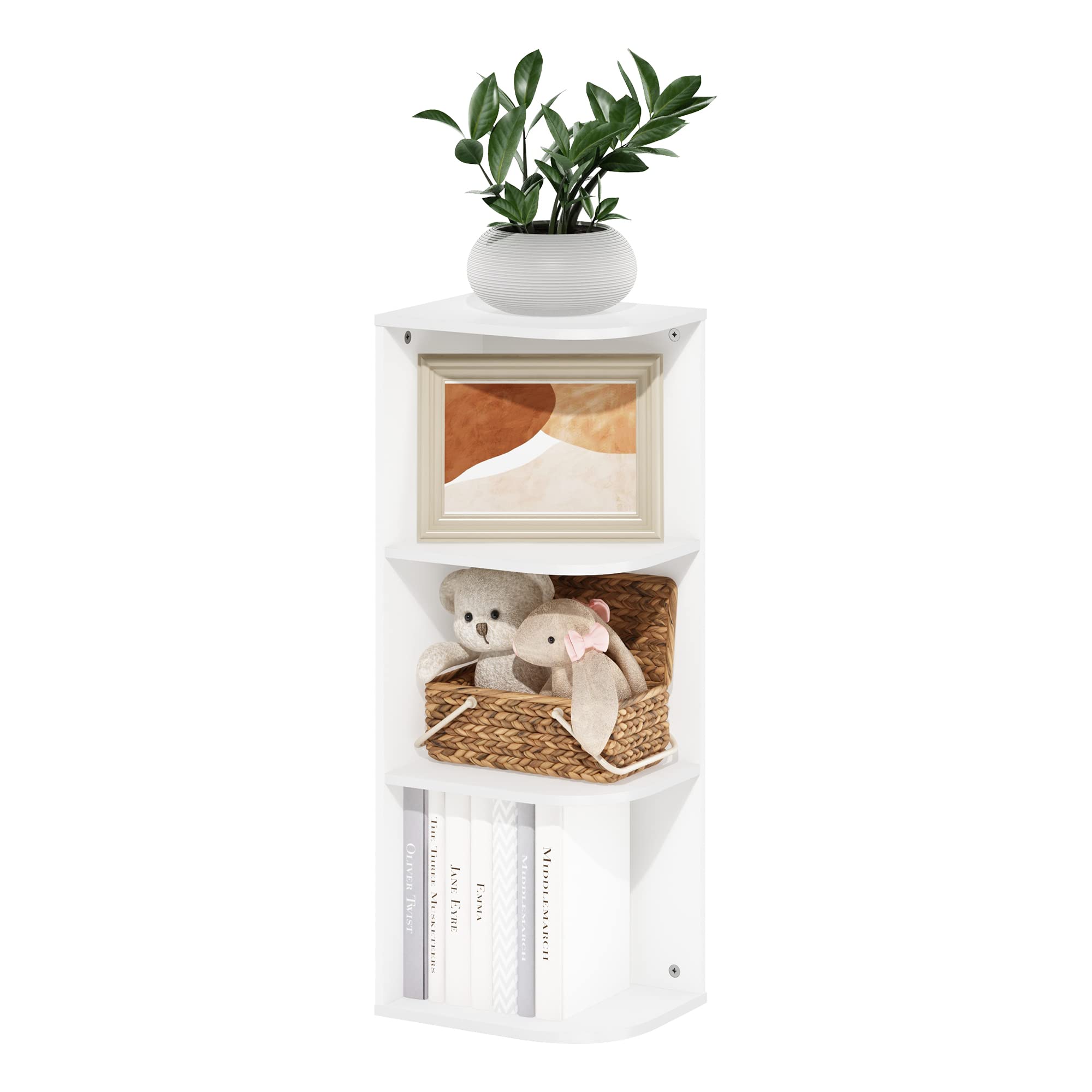 Furinno PASIR sturdy slim vertical frame supports organized display.