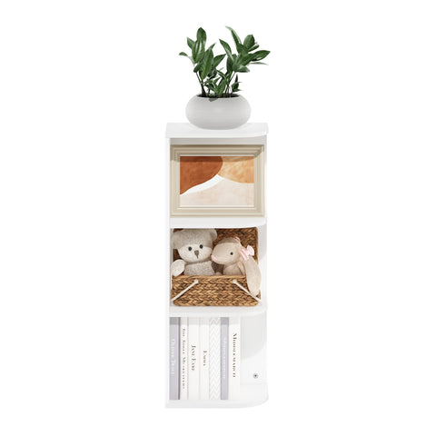 Furinno PASIR 80 lb total capacity shown with light decor and books.