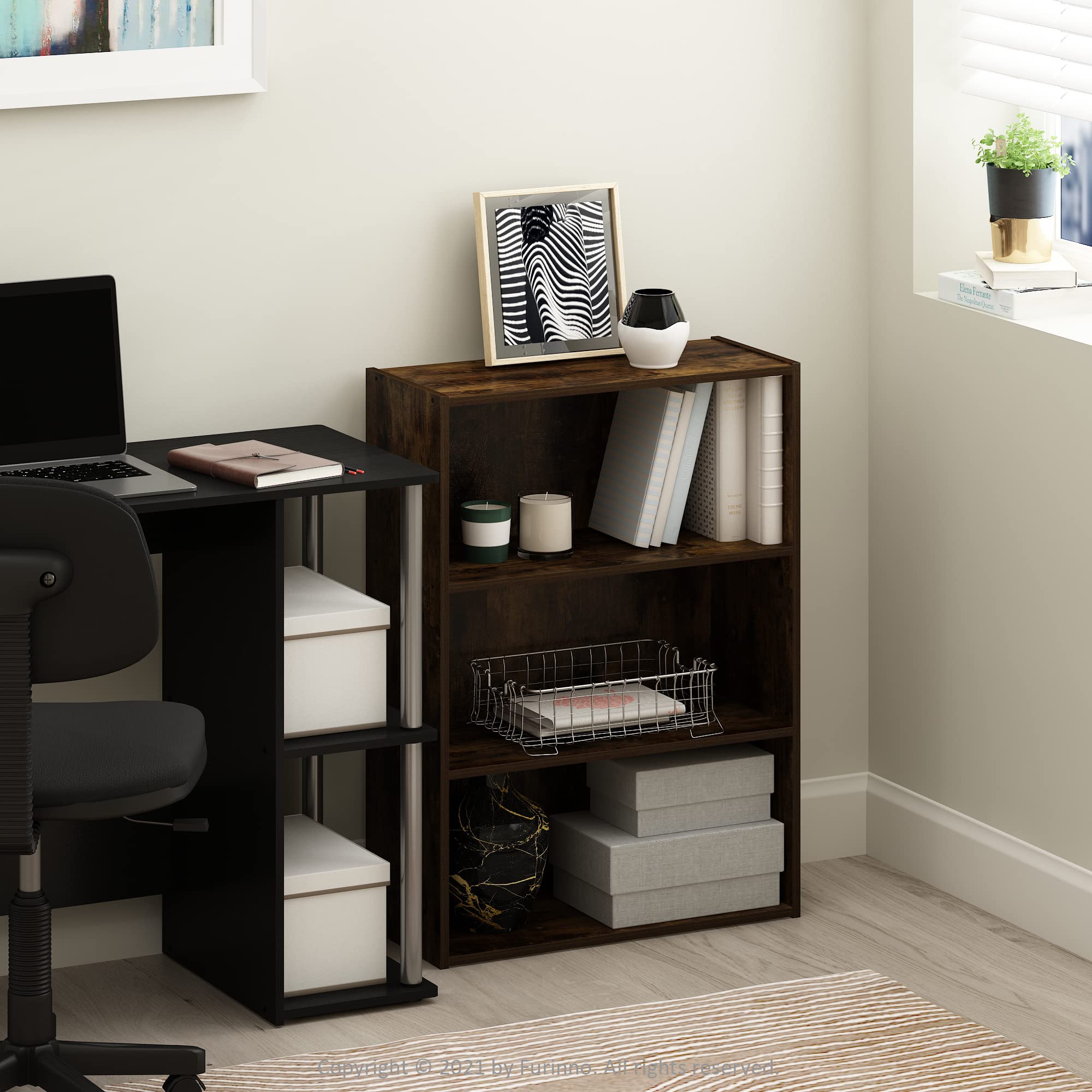 Furinno Pasir shelves showing open design for easy access.