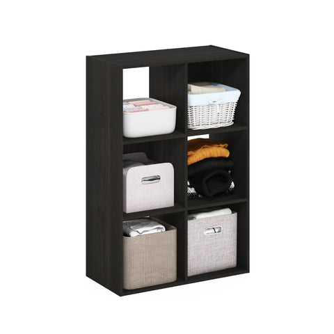 Furinno Pelli 6-cube closet organizer in espresso keeps wardrobes organized