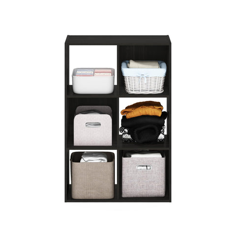 Furinno Pelli cubbies neatly store clothes, toys, and accessories