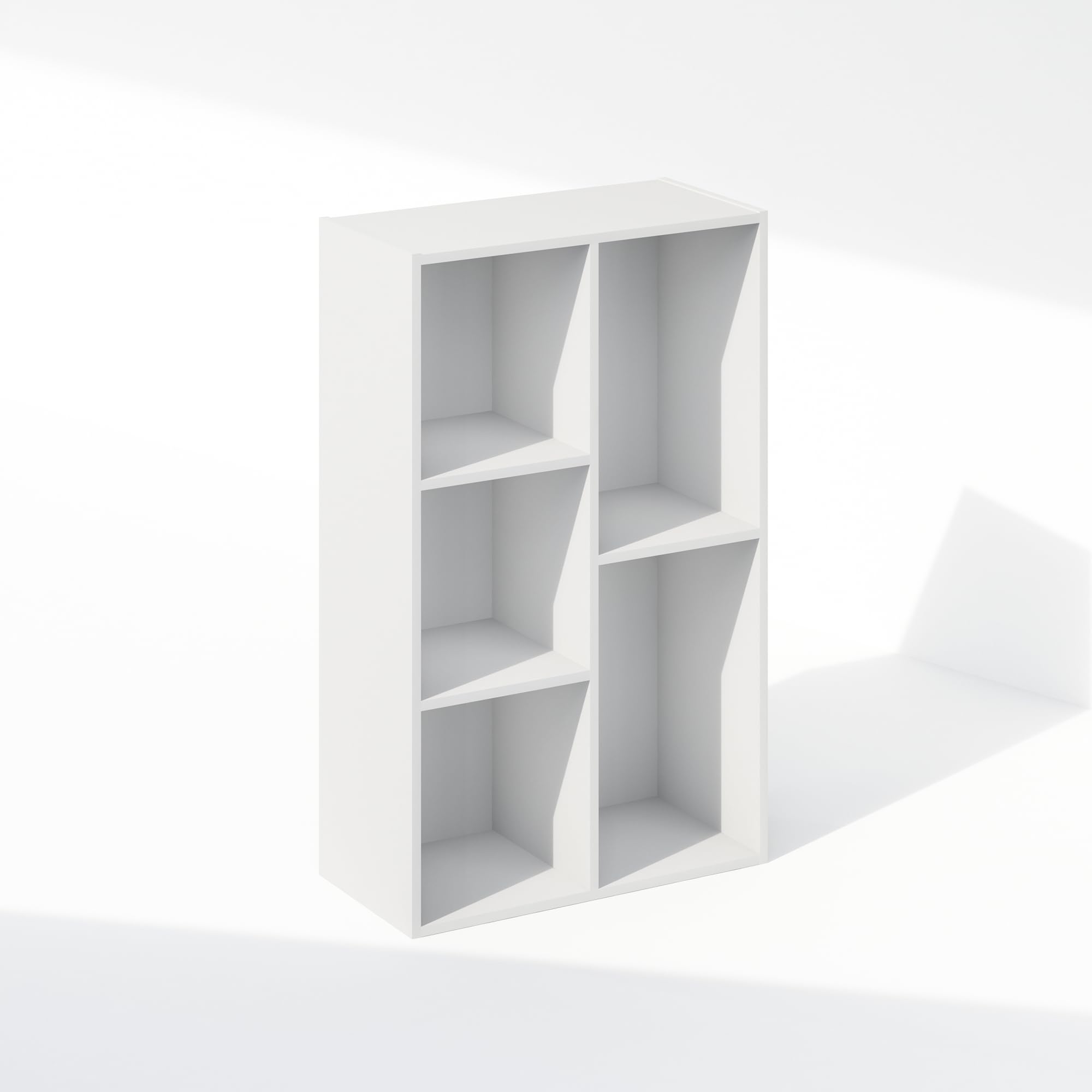 Furinno Reed 5-cube closet organizer white back panel and stability