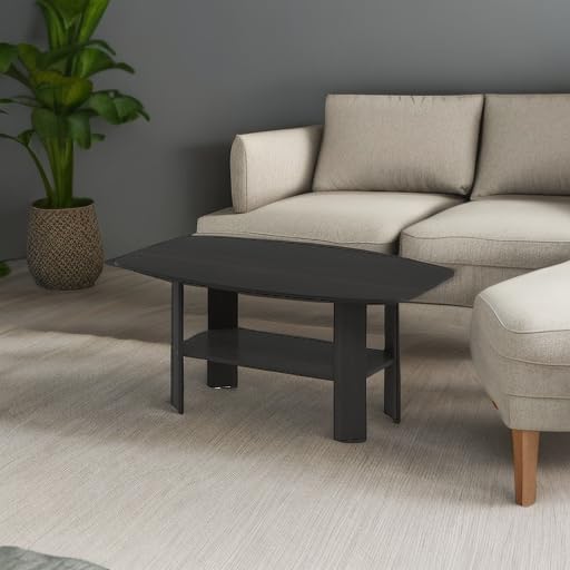 Furinno Espresso coffee table on a flat, sturdy surface for daily use
