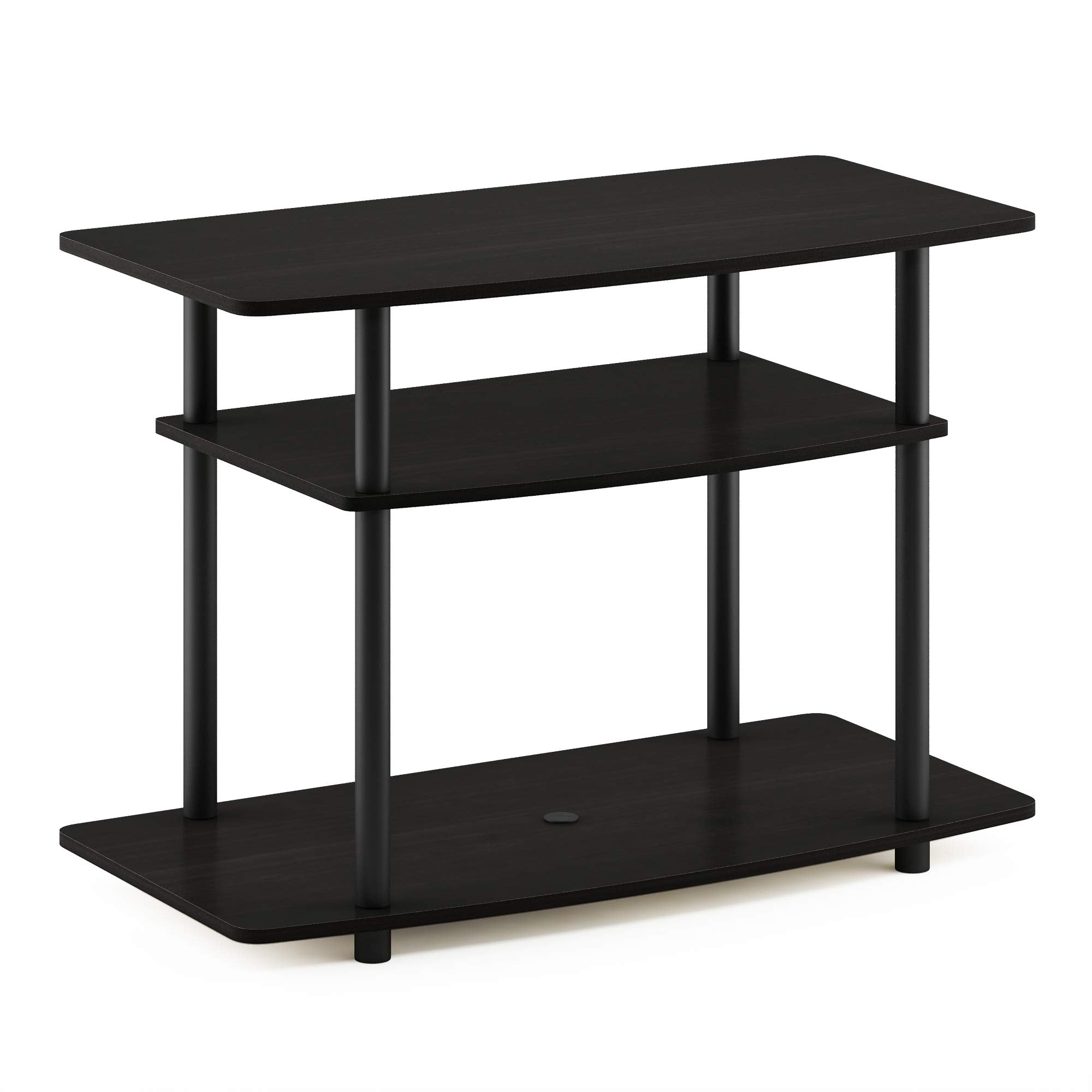 Furinno top panel supports TVs up to 32 inches and media devices.