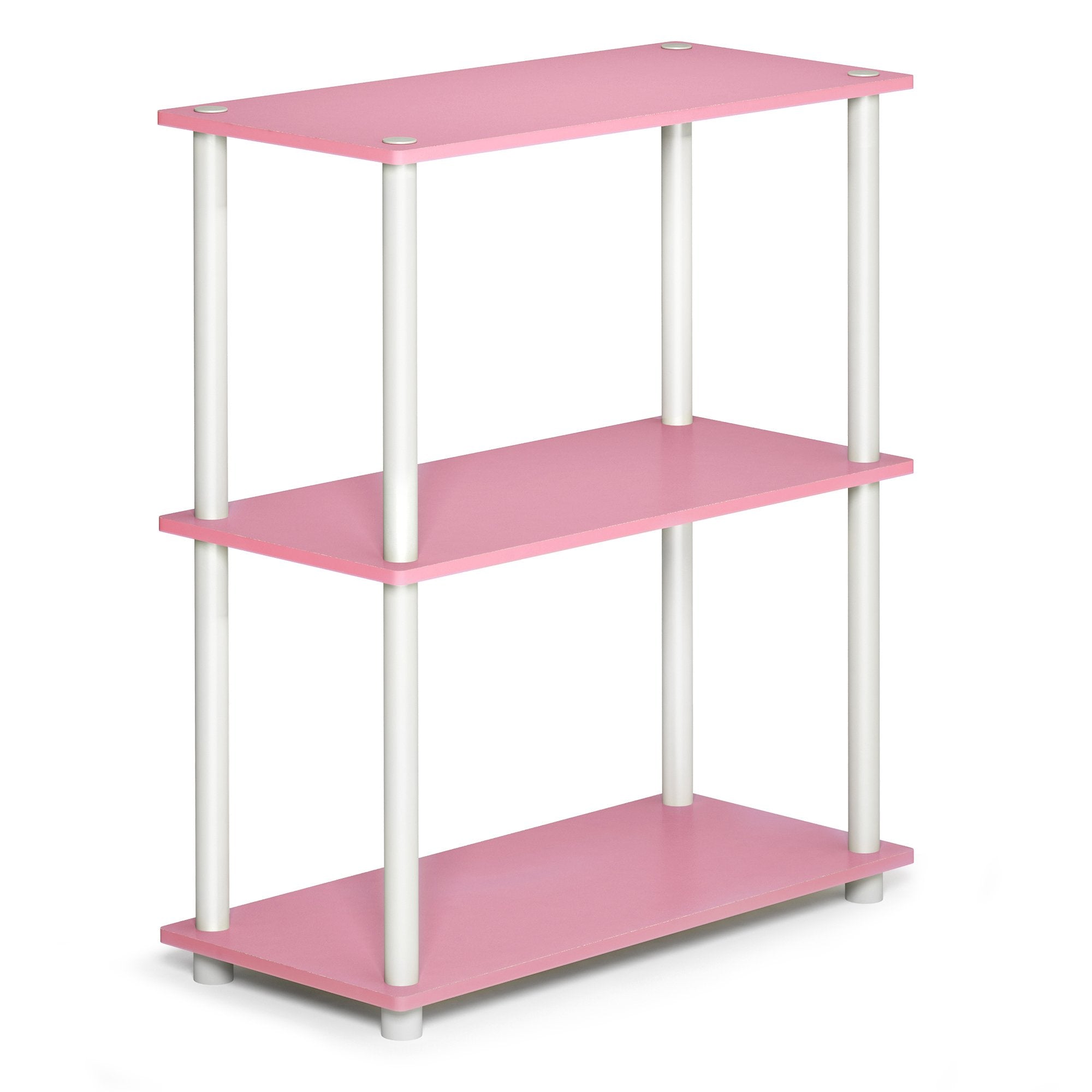 Furinno Turn-N-Tube 3-tier pink shelf optimizes compact spaces for easy storage