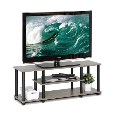 Furinno Turn-N-Tube TV stand open shelves for devices and decor