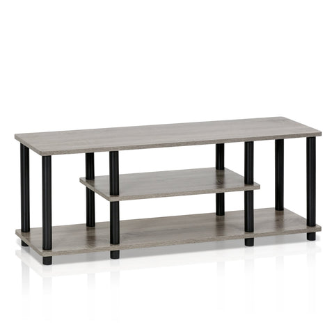 Furinno Turn-N-Tube TV stand side view highlighting rounded tubes and sturdy build