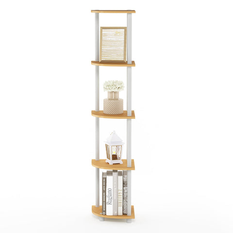 Furinno Turn-N-Tube beech finish complements modern living room decor.