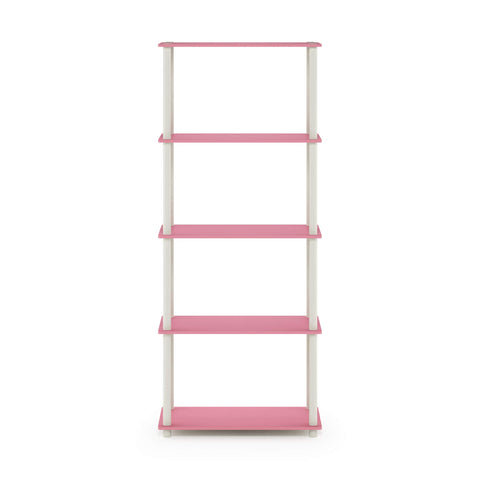 Furinno Turn-N-Tube shelf displaying books and decorative items.