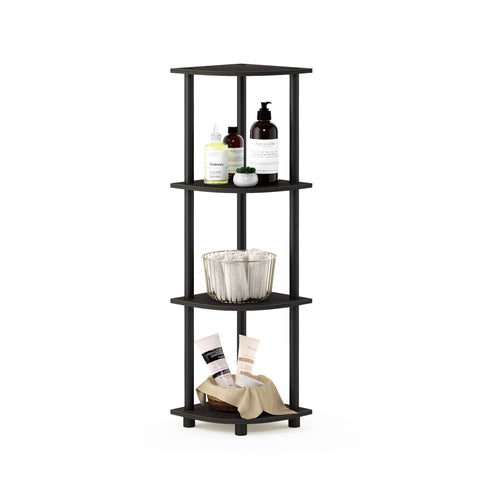 Furinno Turn-N-Tube corner shelf 4-tier design for compact storage in living rooms