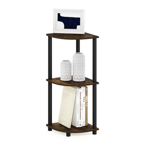 Furinno TURN-N-TUBE corner shelf with tool-free assembly for quick setup