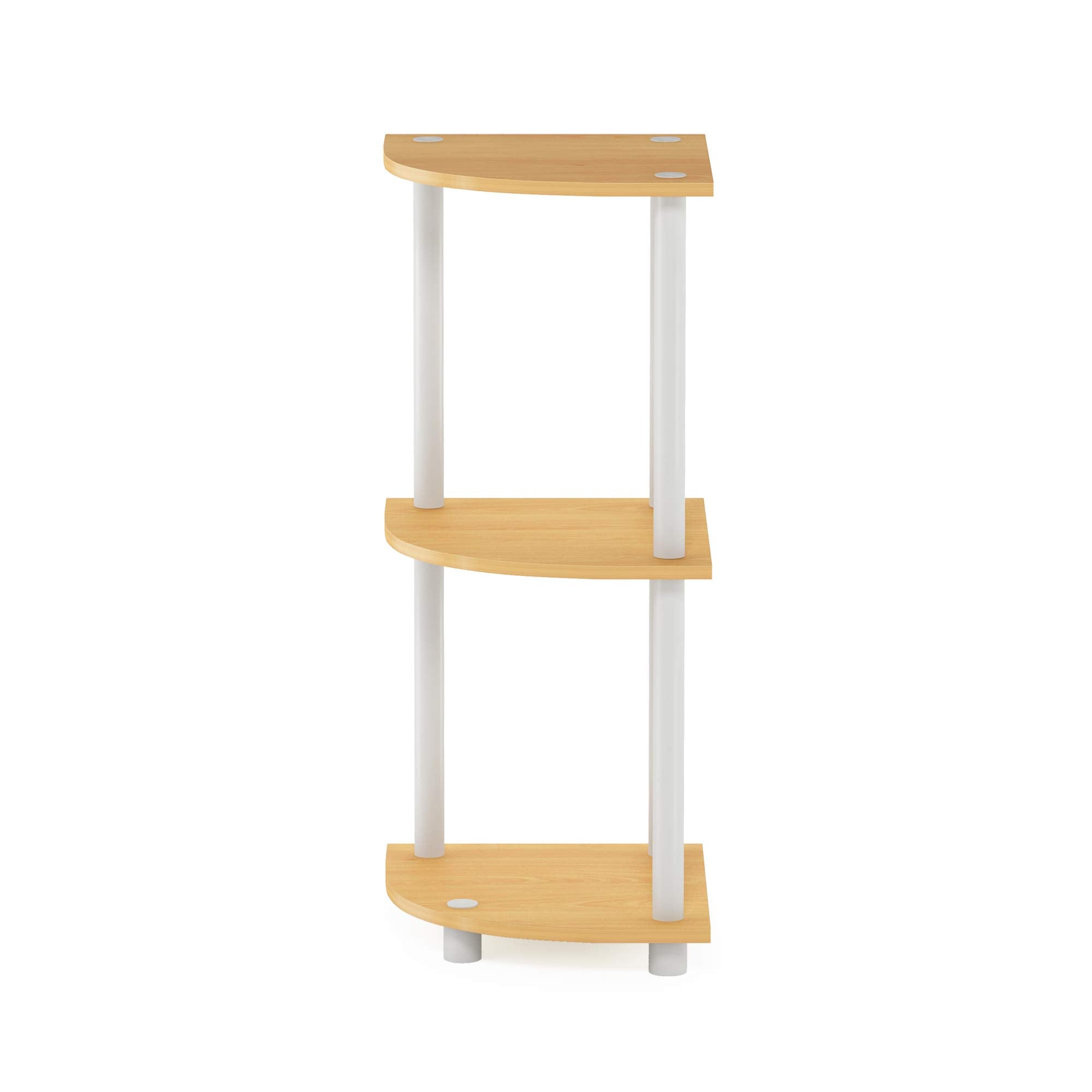 Furinno Turn-n-Tube corner shelf beech finish complements modern interiors