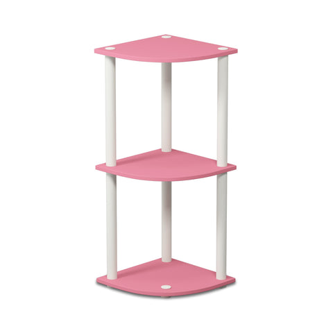 Furinno Turn-N-Tube pink corner shelf ideas for decor.
