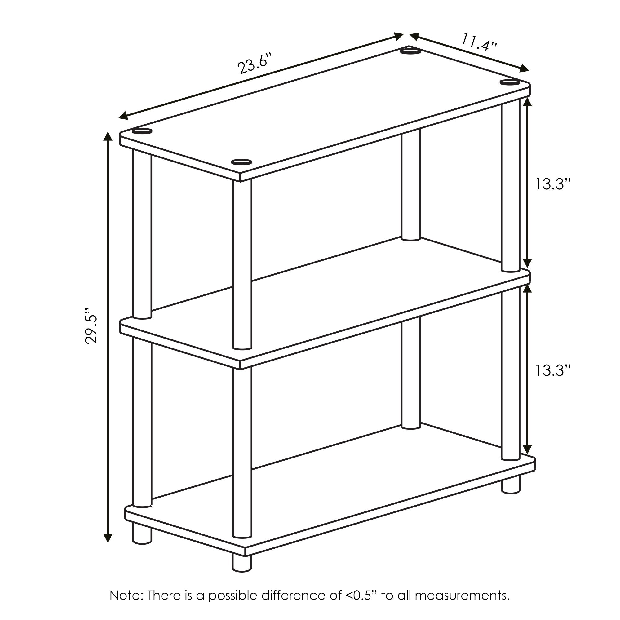 Furinno Turn-N-Tube pink corner shelf fits tight spaces and displays decor