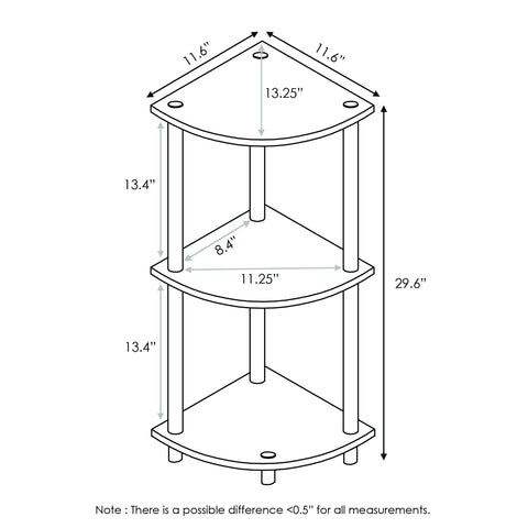 Furinno TURN-N-TUBE corner shelf space-saving design fits small rooms