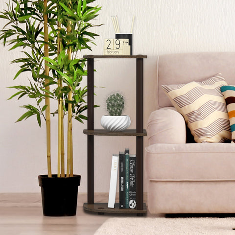 Furinno TURN-N-TUBE corner shelf suited for baskets and tidy storage