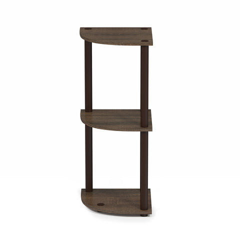 Furinno TURN-N-TUBE corner shelf walnut finish adds warm style
