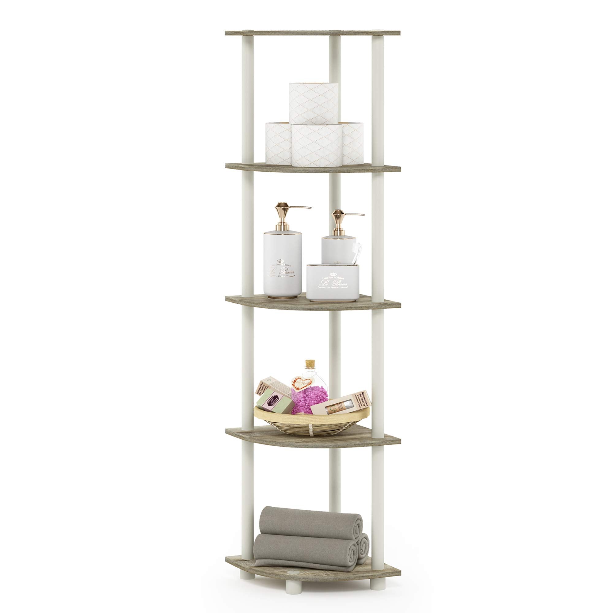 Lower shelves bear heavier items thanks to reinforced weight capacity.