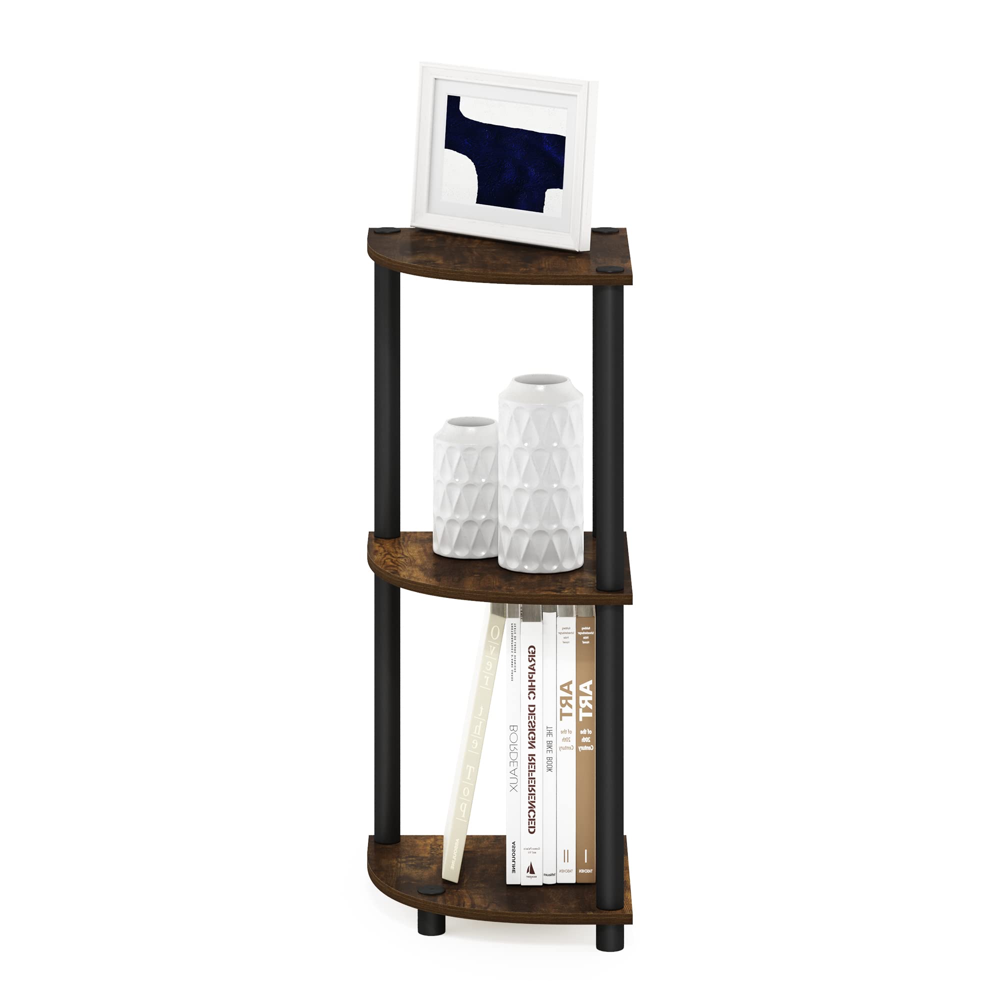 Furinno TURN-N-TUBE shelf supports up to 20 lbs per shelf