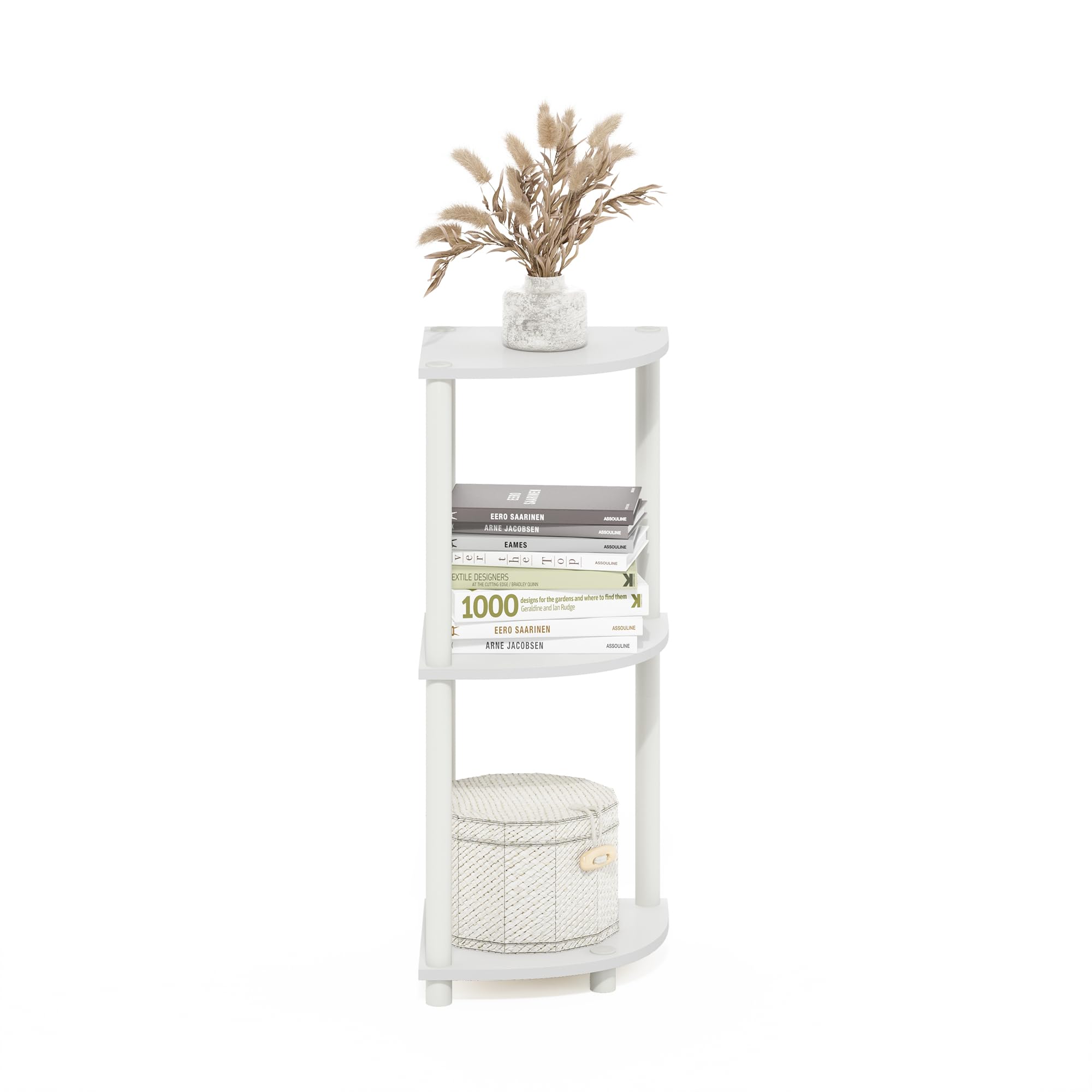 Furinno Turn-N-Tube durable composite wood with PVC tubes supports light items confidently.