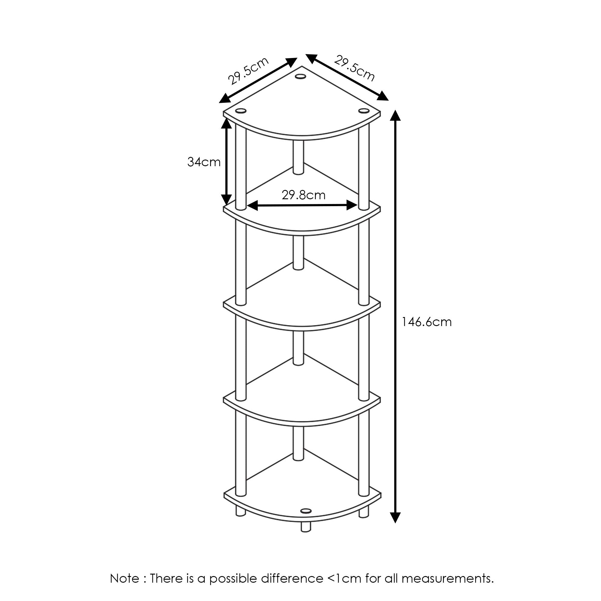 Furinno Turn-N-Tube open shelves ideal for books, photos, and decor.