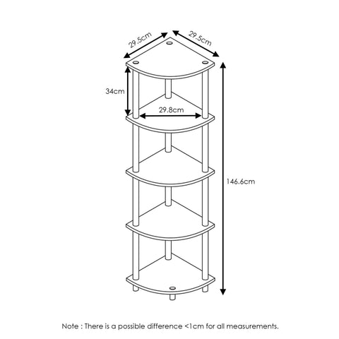 Furinno Turn-N-Tube open shelves ideal for books, photos, and decor.