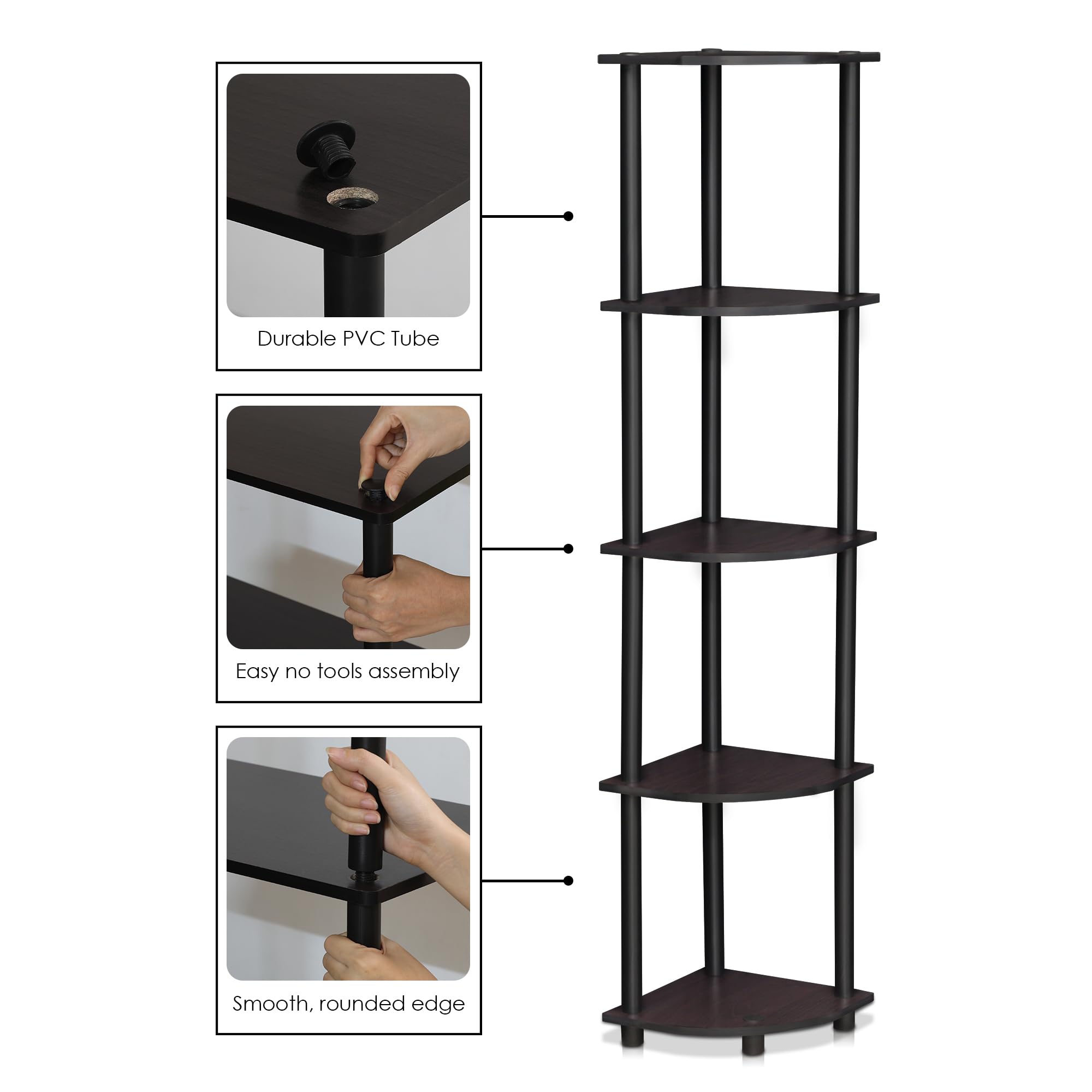 Furinno Turn-N-Tube recycled PVC tubes offer sturdy, sustainable support.