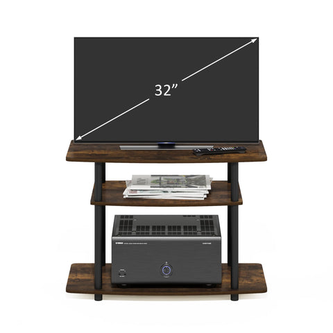 Fully assembled Furinno Turn-N-Tube TV Stand in Amber Pine