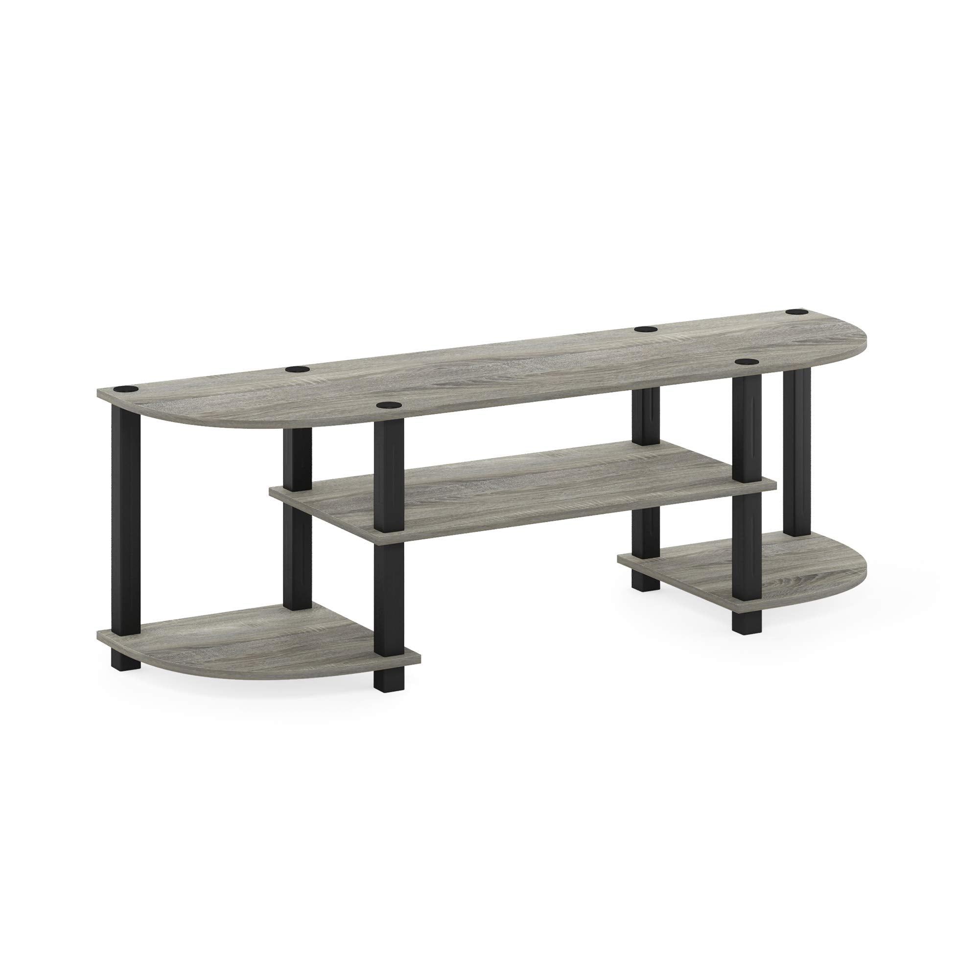 Furinno Turn-N-Tube TV Stand tool-free assembly for quick setup.