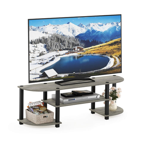 Furinno Turn-N-Tube TV Stand top view, suitable for TVs up to 55 inches.