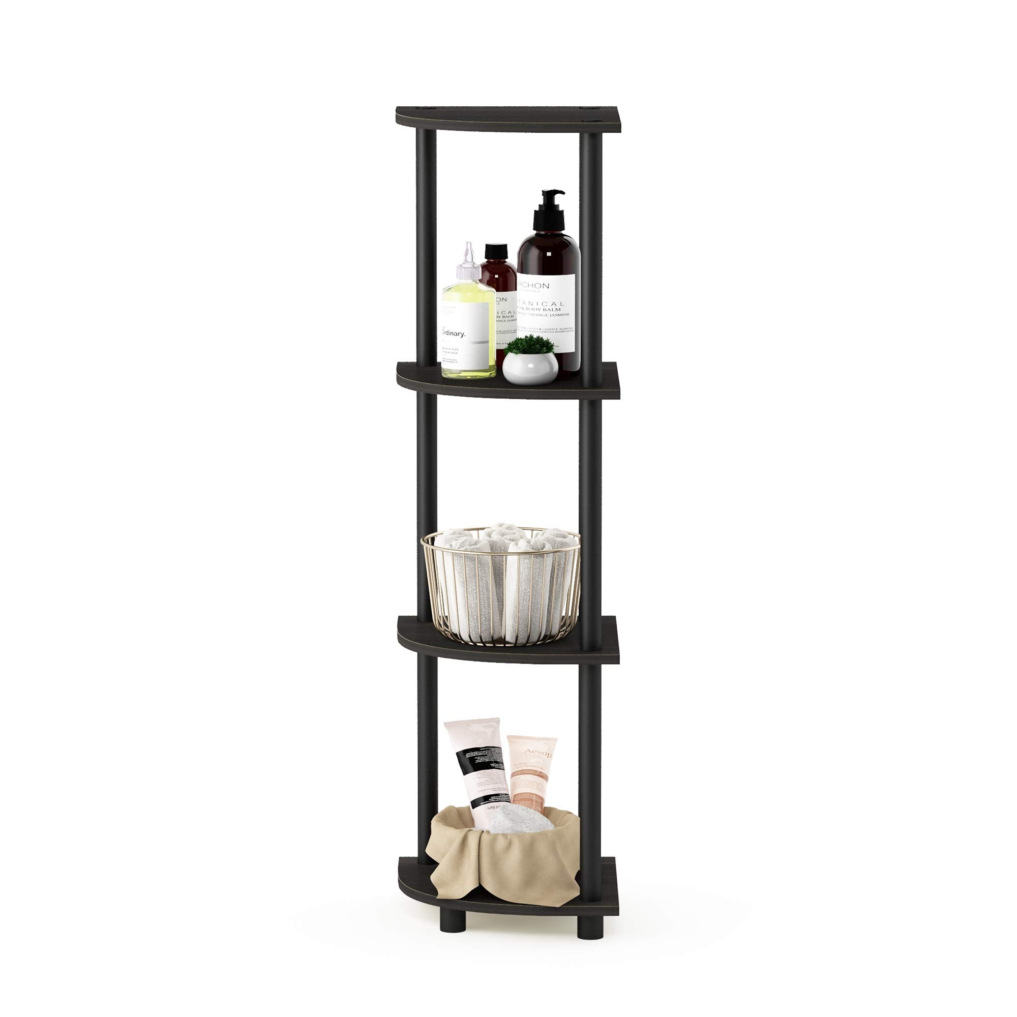 Furinno Turn-N-Tube supports up to 40 lbs total for lightweight items