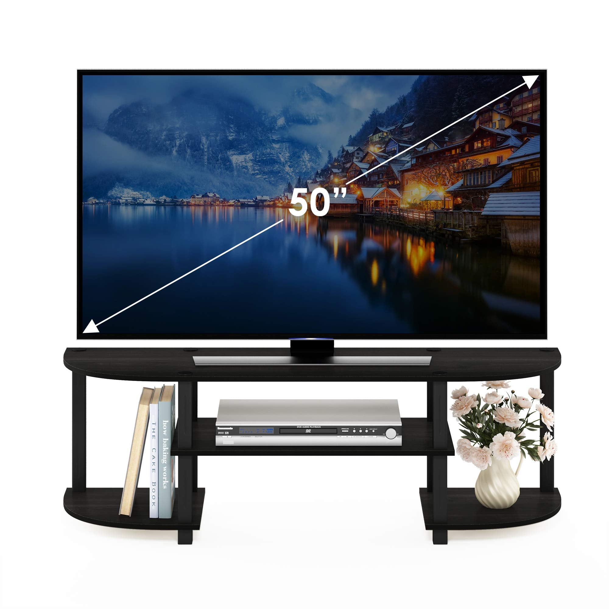 Furinno Turn-S-Tube wide TV stand durable materials and eco-friendly tubes