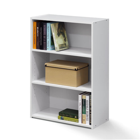 Furinno Wright book shelf with closed back keeps books neatly organized.