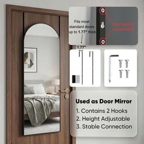 Furnbar black arch mirror enhances hallways with modern, versatile styling.