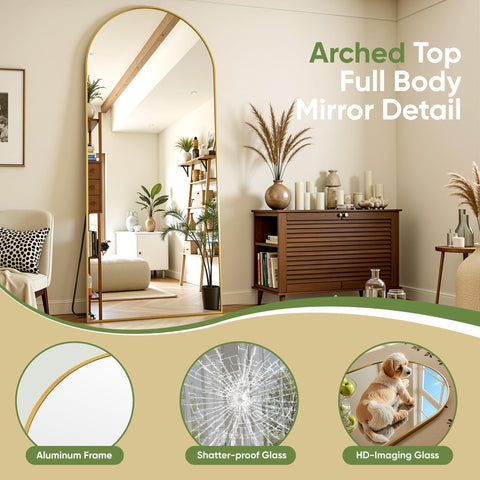 Furnbar leaning full-length mirror for versatile placement in bedrooms or living areas.