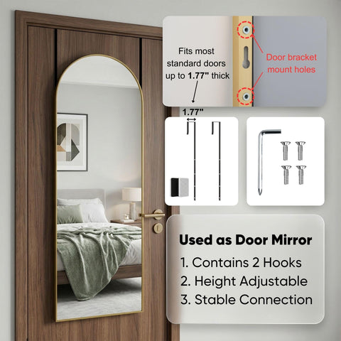 Furnbar includes hardware for four installation options—door, wall, floor, or lean.