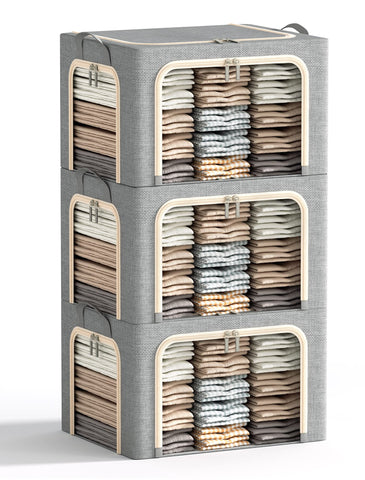 Furnhome 3 openings large bin with metal frame offers easy access and organized storage.