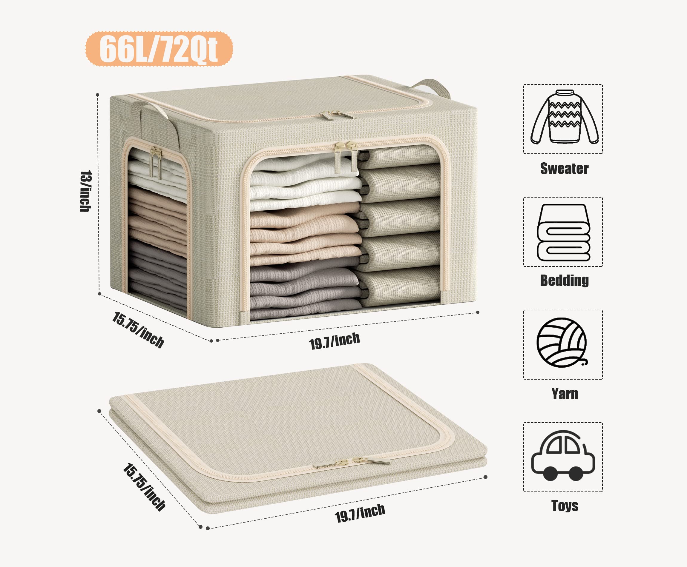 Furnhome stackable design helps keep closets neat and accessible.