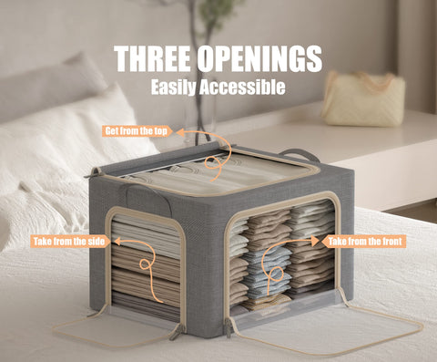 Furnhome clothes bin with clear window lid for quick content visibility.