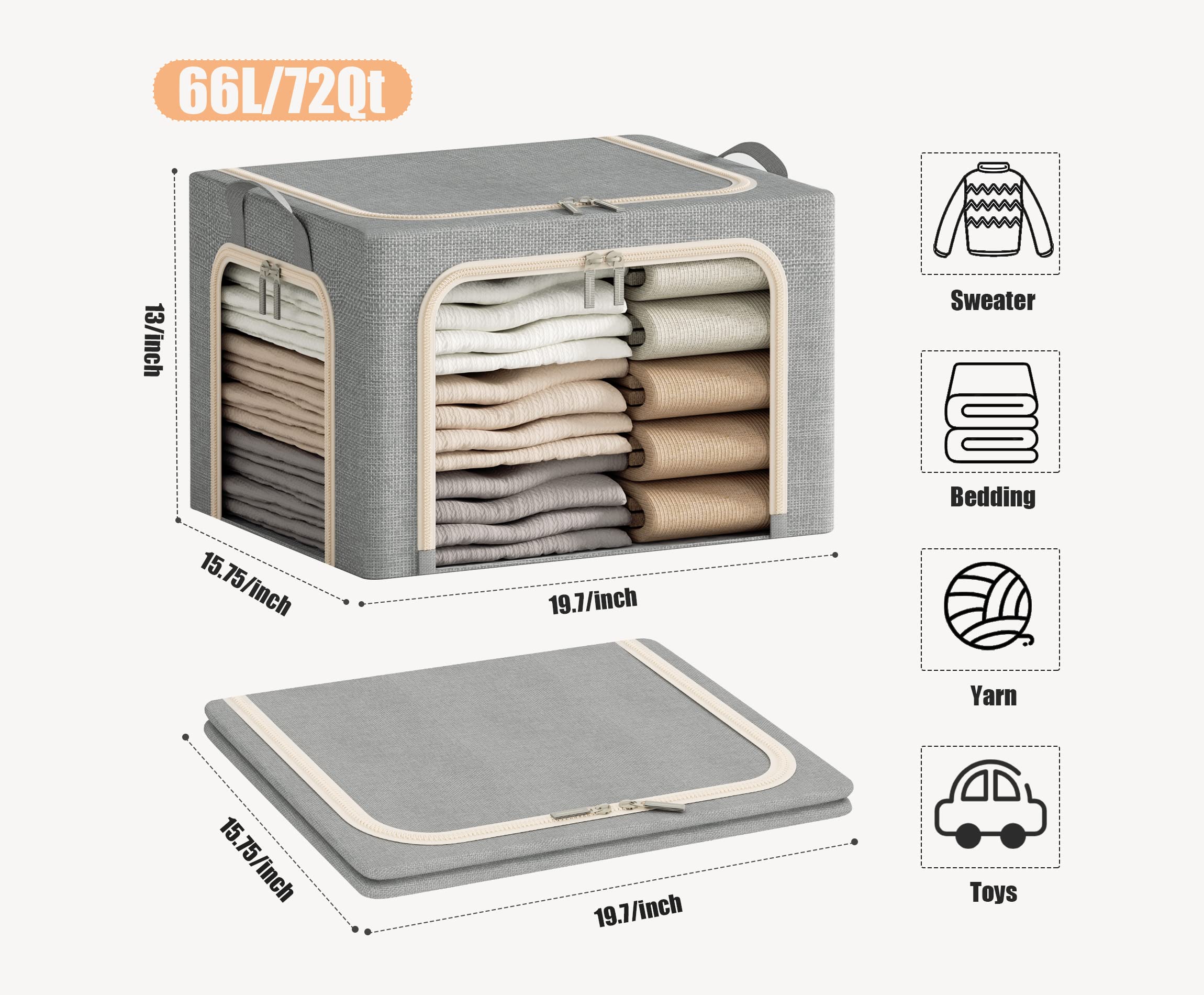 Furnhome collapsible stackable bin helps maximize small spaces.