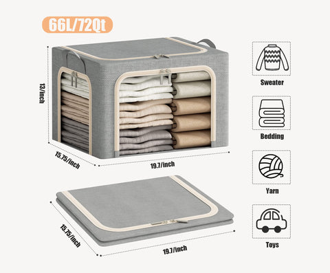 Furnhome collapsible stackable bin helps maximize small spaces.