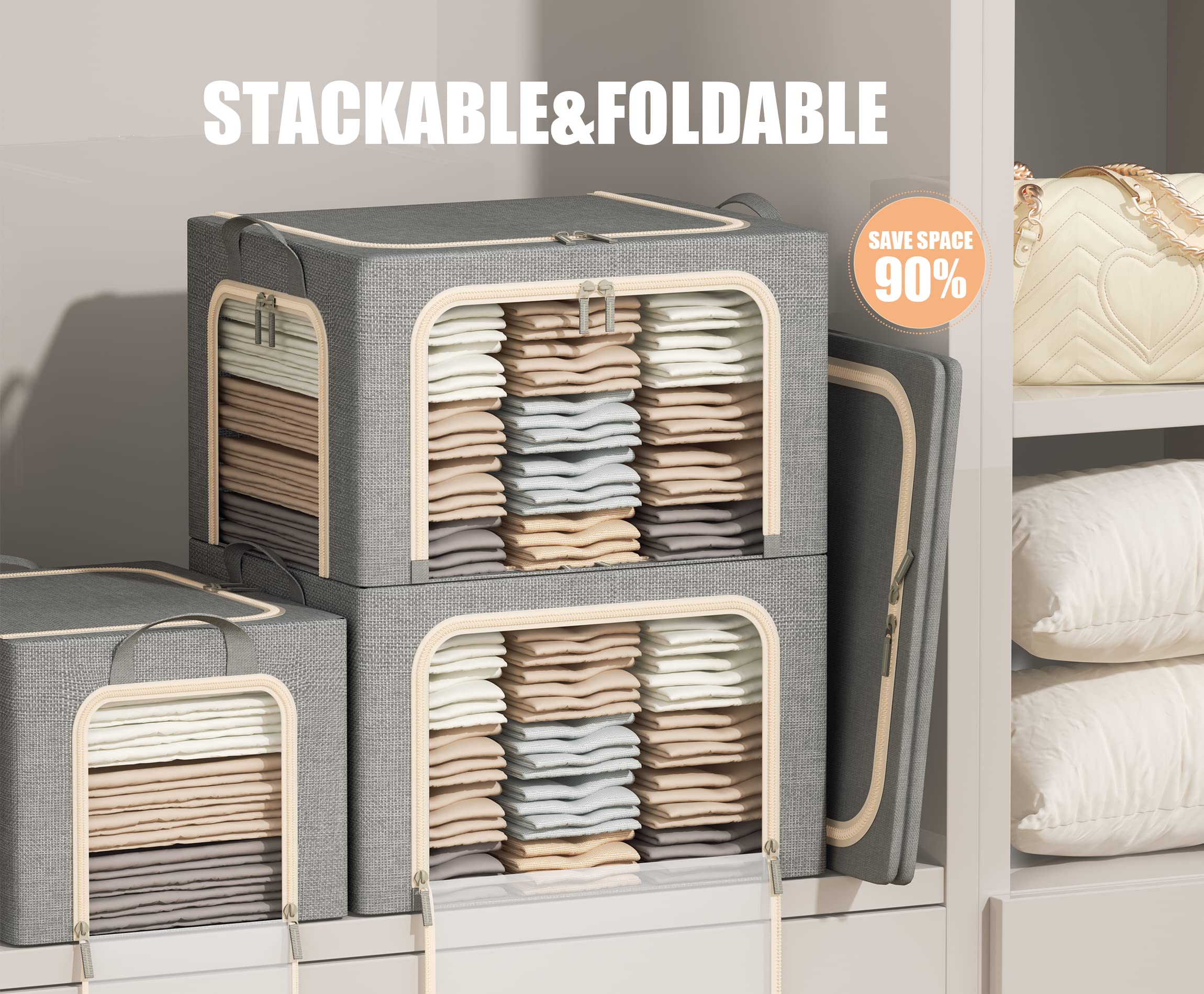 Furnhome foldable linen storage 66L saves space while keeping contents tidy.