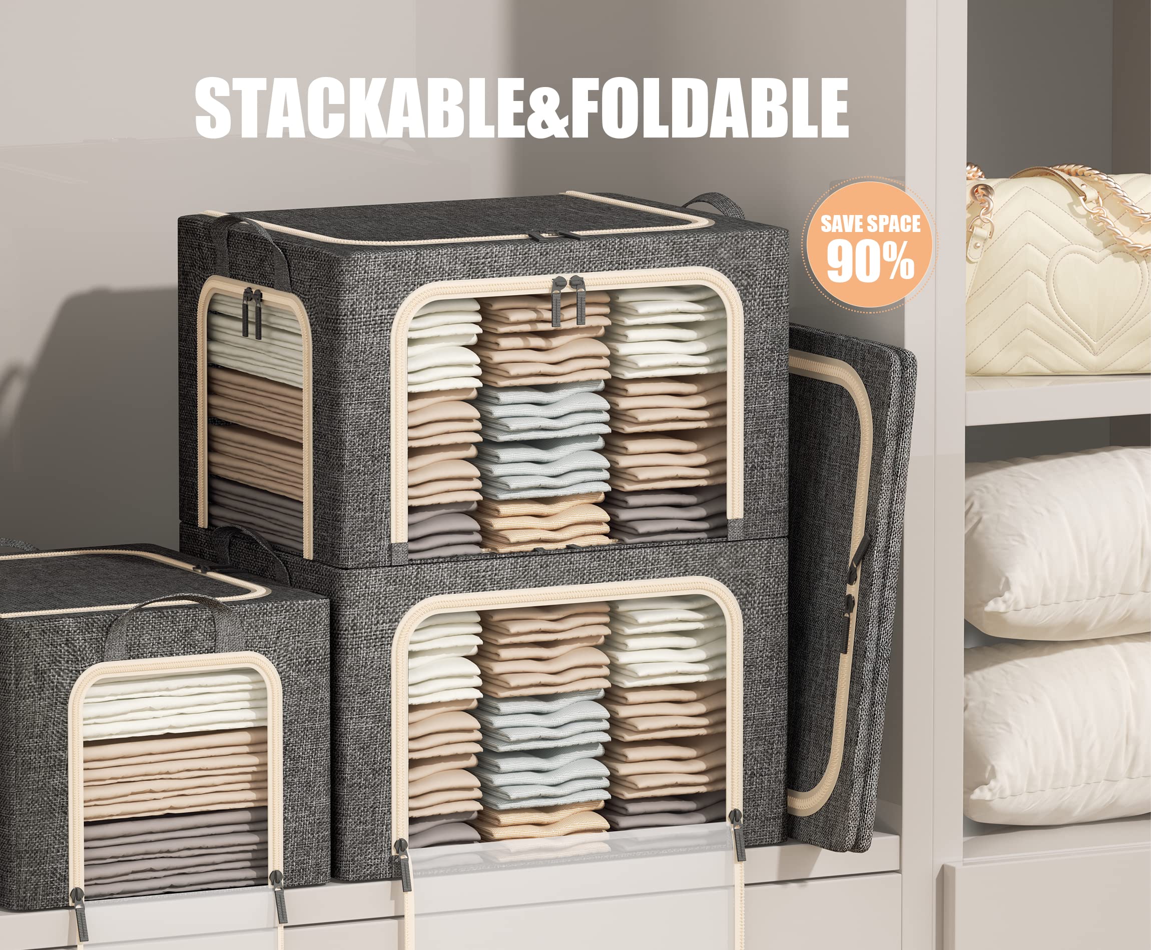 Furnhome foldable 40L linen storage bin ready for space-saving use