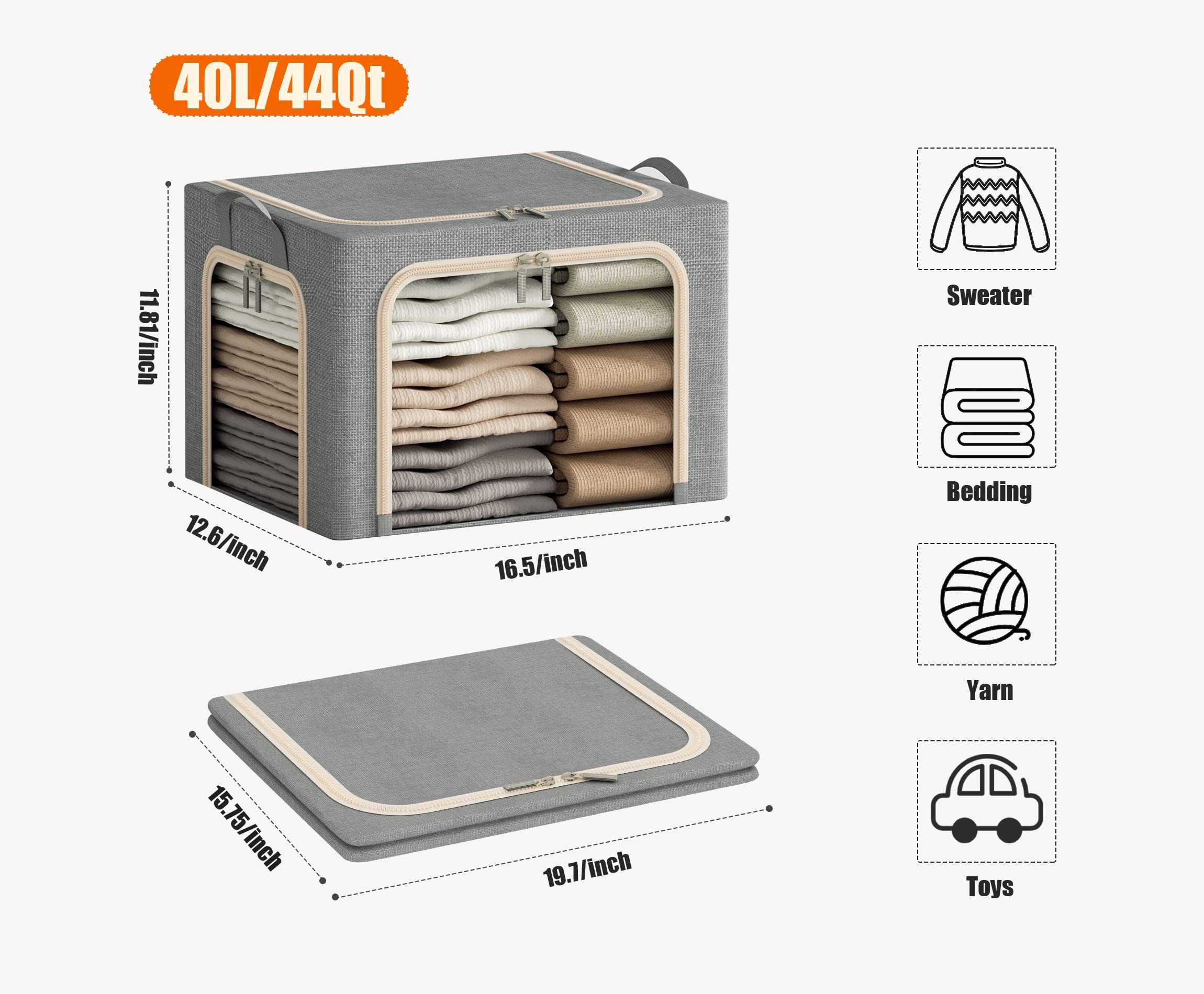 Furnhome label pocket storage bin helps organize contents efficiently.
