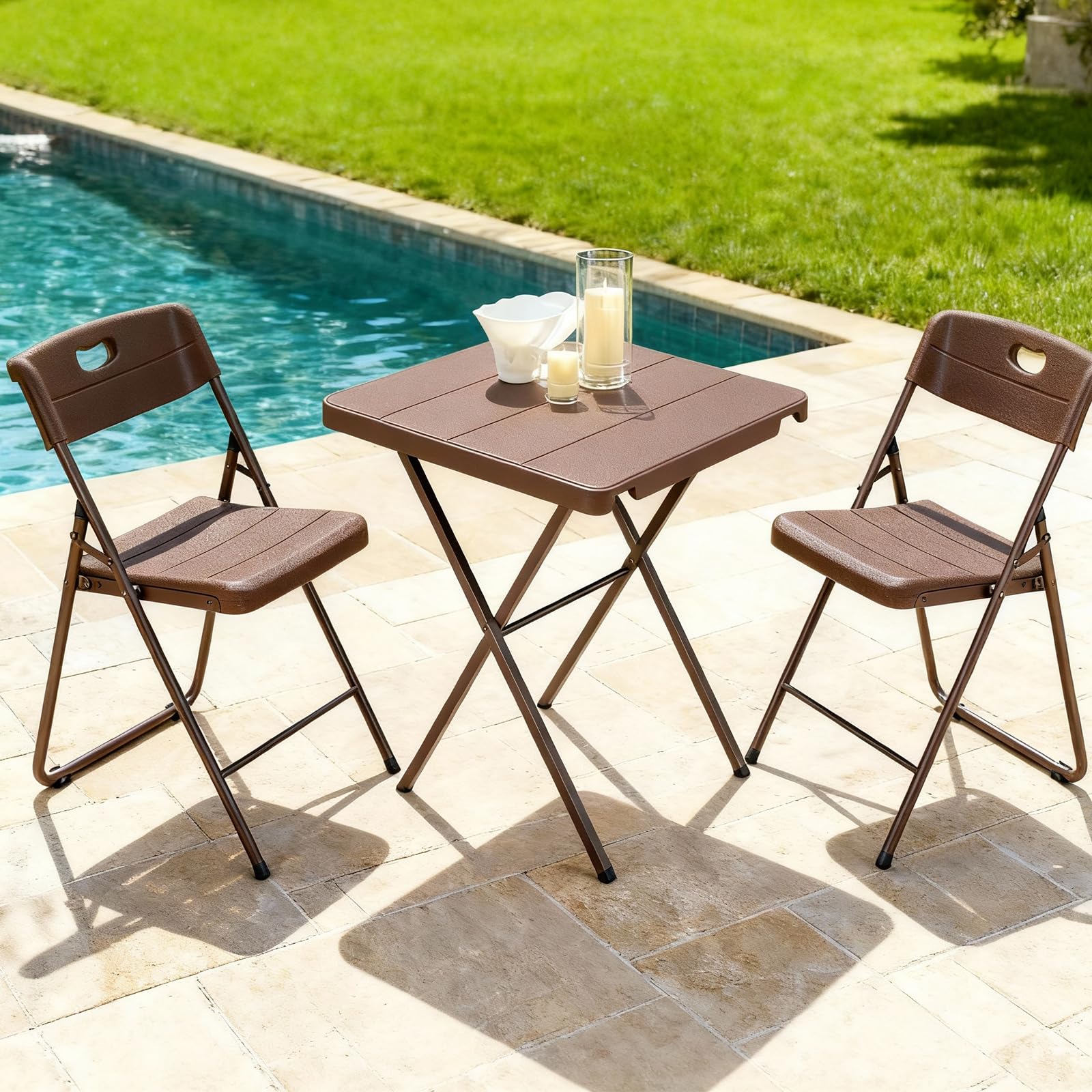 FurniEdge table offers 400 lb capacity for meals and games.