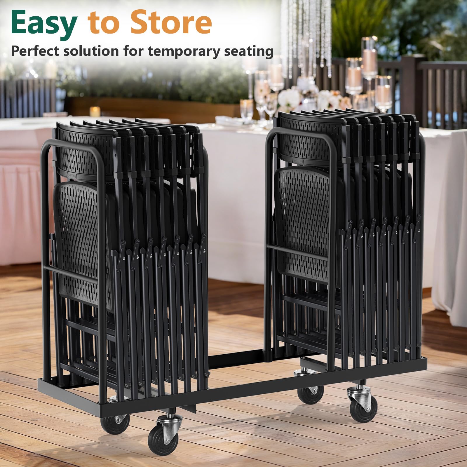 FurniEdge sturdy steel-frame folding chair: reliable support for daily use